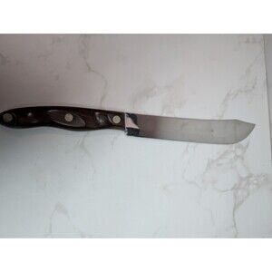 Cutco 1022 Butcher Knife 8" Blade Brown Swirl Wood Handle USA Chef Tool